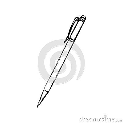 Fine capillary pen blackÂ sketch. Pen icon in doodle style Stock Photo